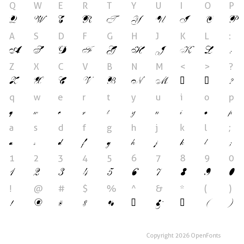 Character Map of BreastBomb Regular