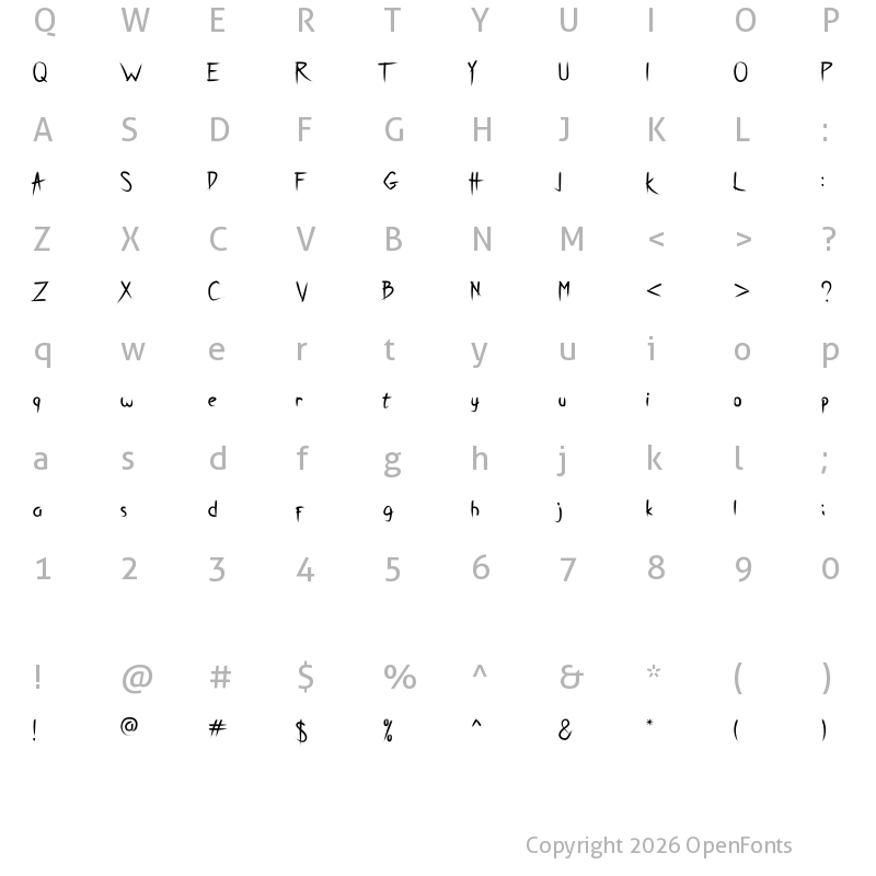 Character Map of Breathe Karma Regular