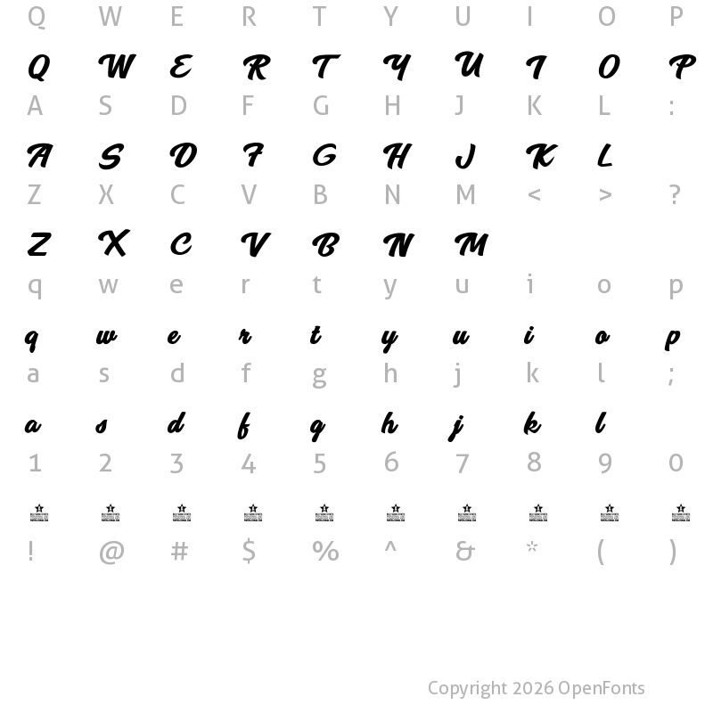 Character Map of Breeze Personal Use Regular