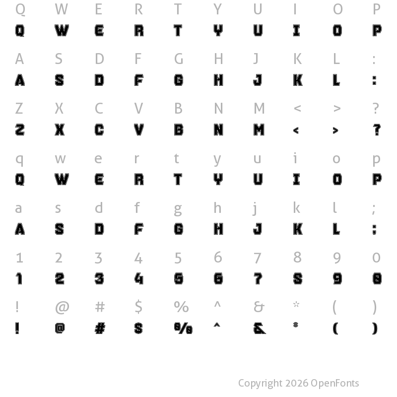 Character Map of Brentford In Line Personal