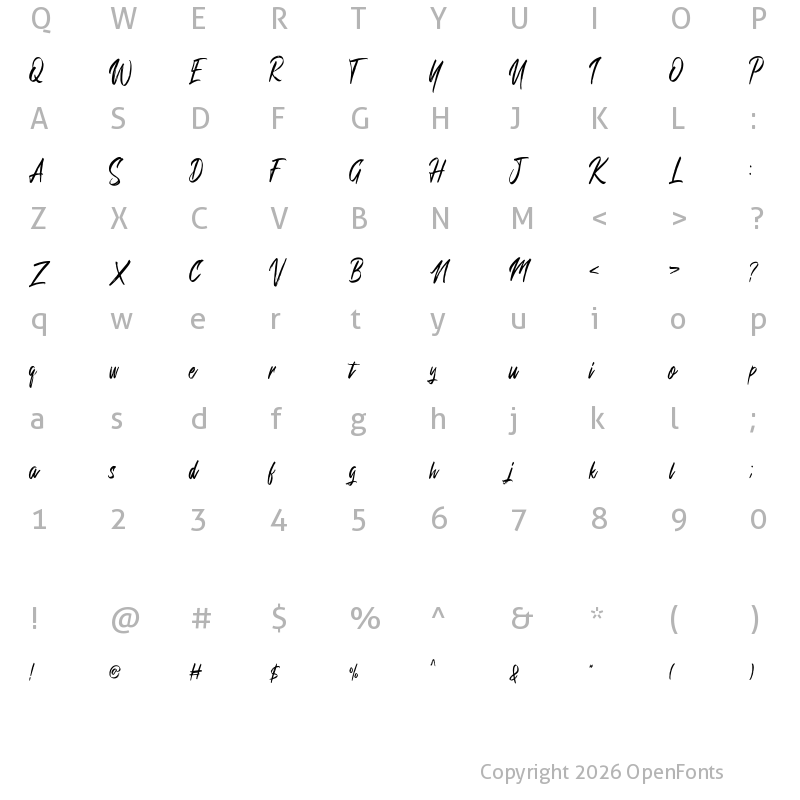 Character Map of Bretageds Regular