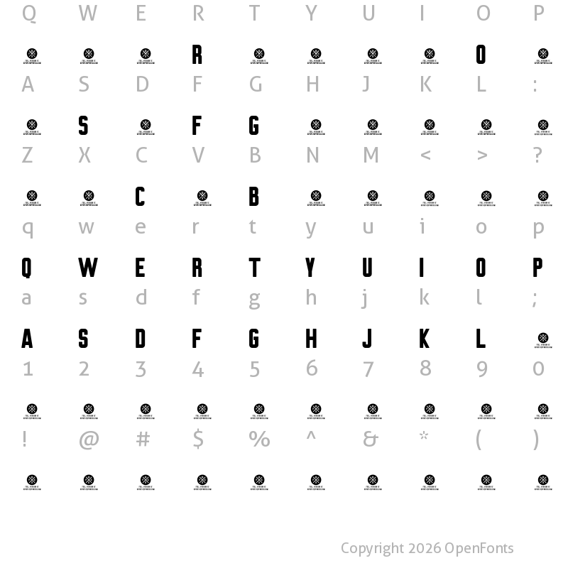 Character Map of Brewmaster Gothic Round Regular