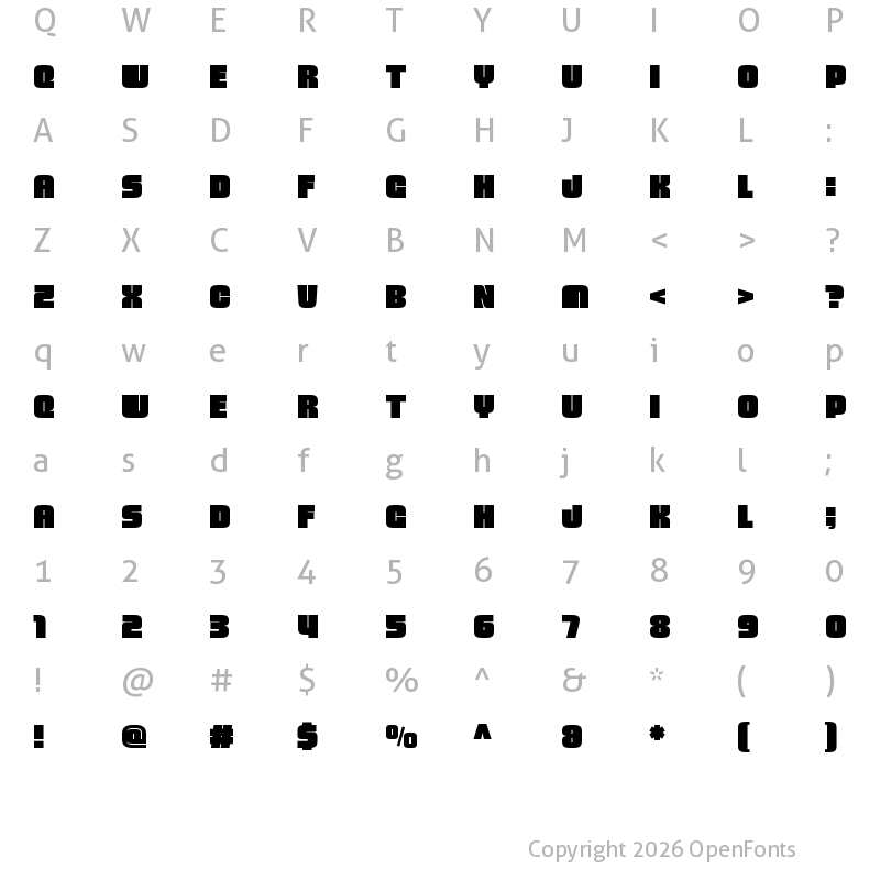 Character Map of Brexon Regular