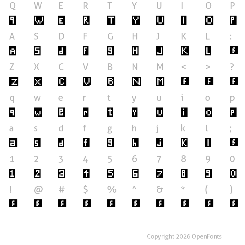 Character Map of Brick Regular