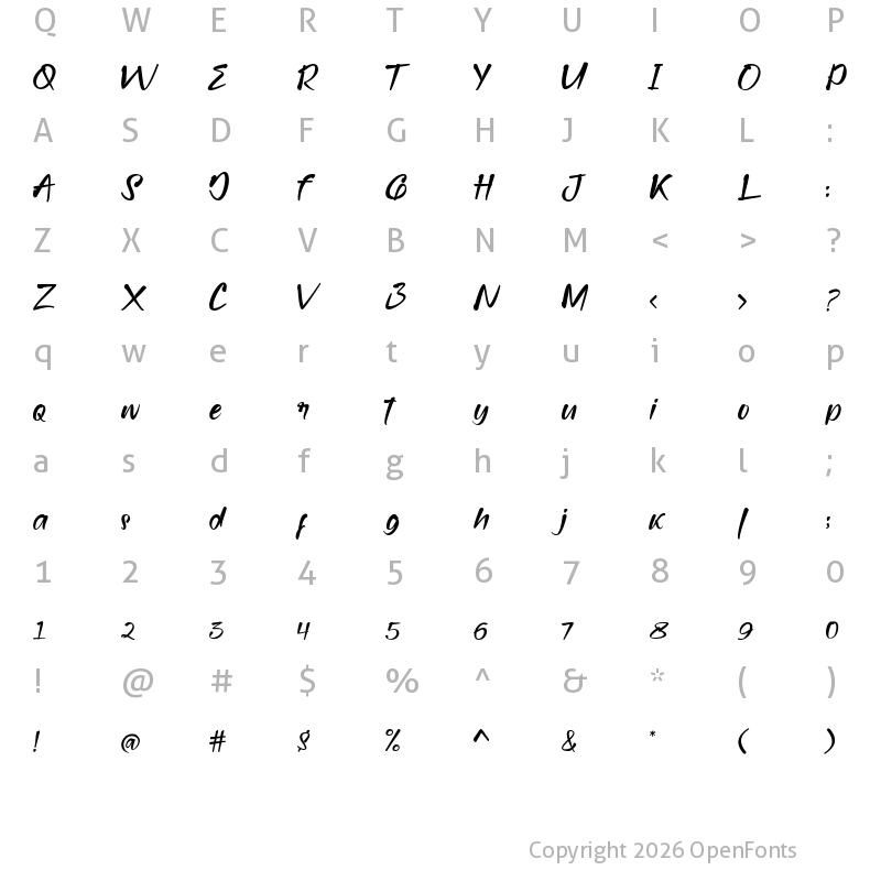 Character Map of bridamount Regular