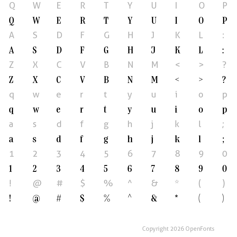 Character Map of Bridge Head Bold