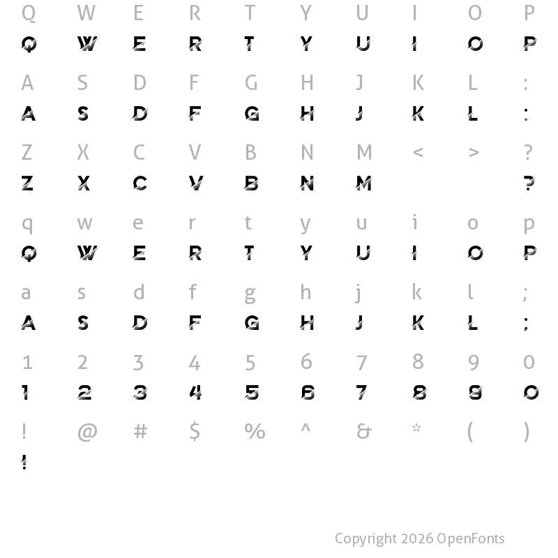 Character Map of Brightness Inverted Regular