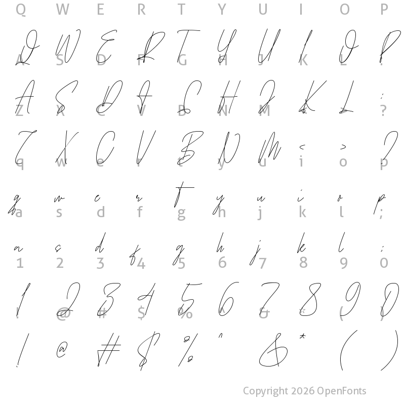 Character Map of Brightome Regular