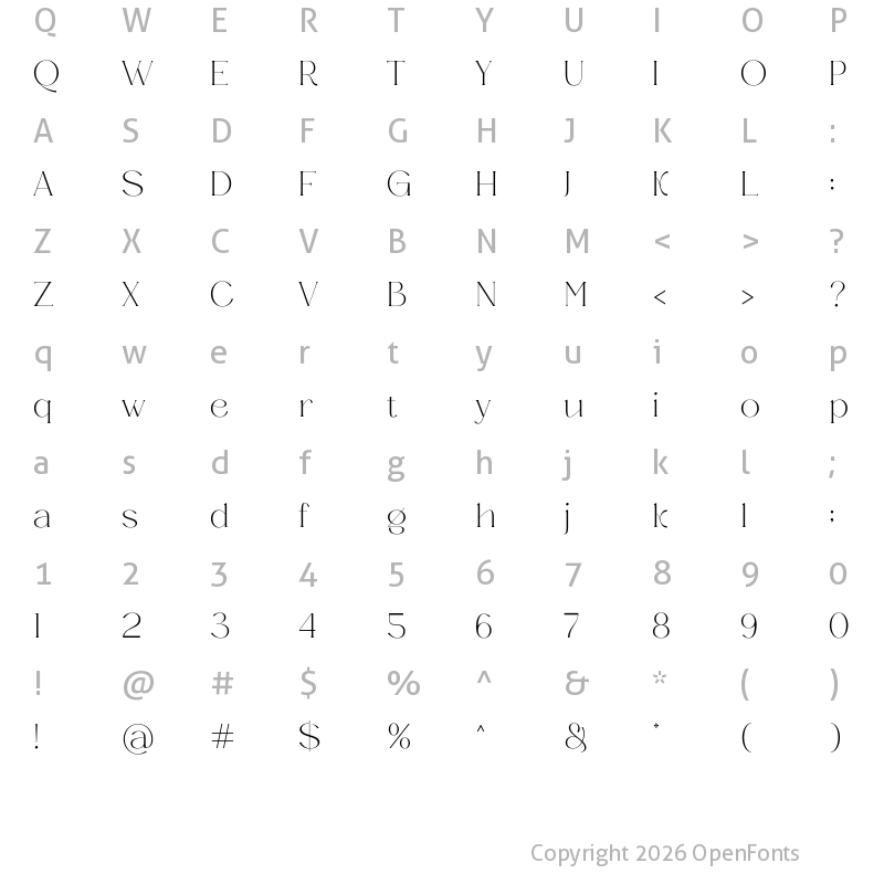 Character Map of Briliond Regular