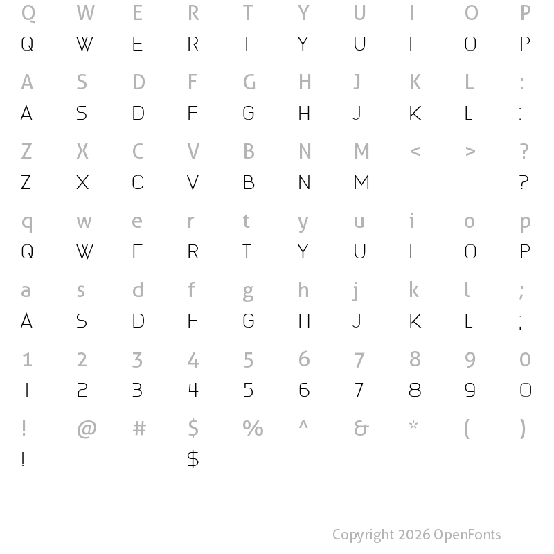 Character Map of Brilo Regular