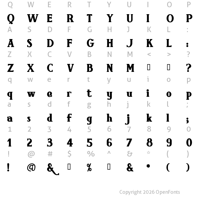Character Map of Brimborion Bold