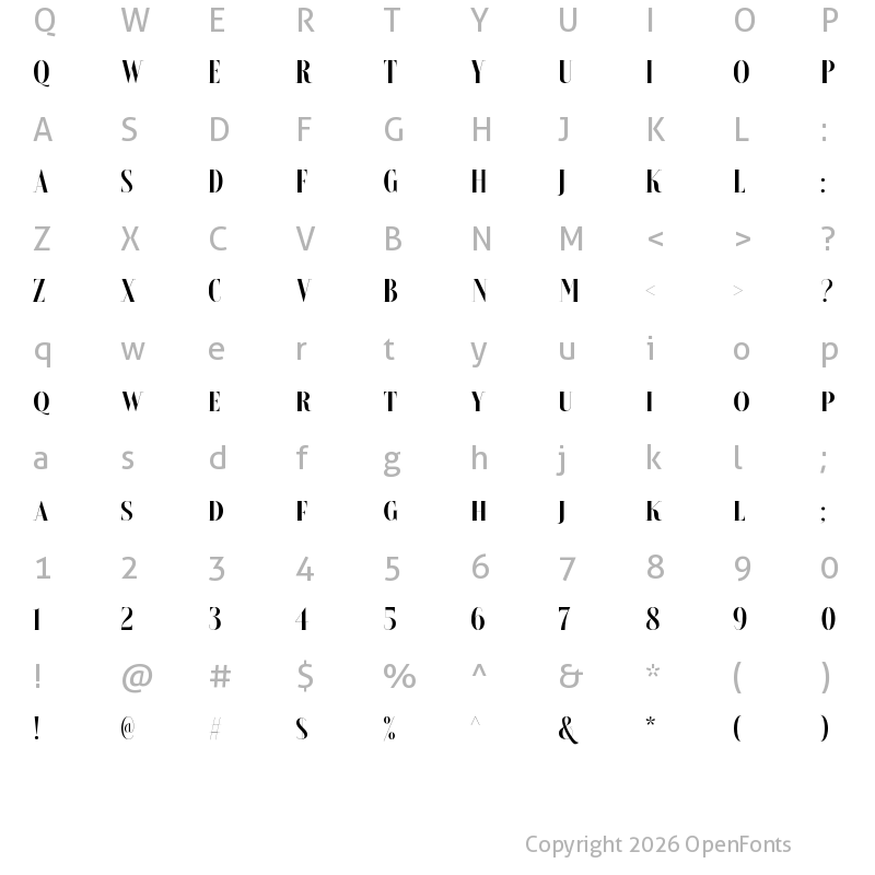 Character Map of Brioche Bold
