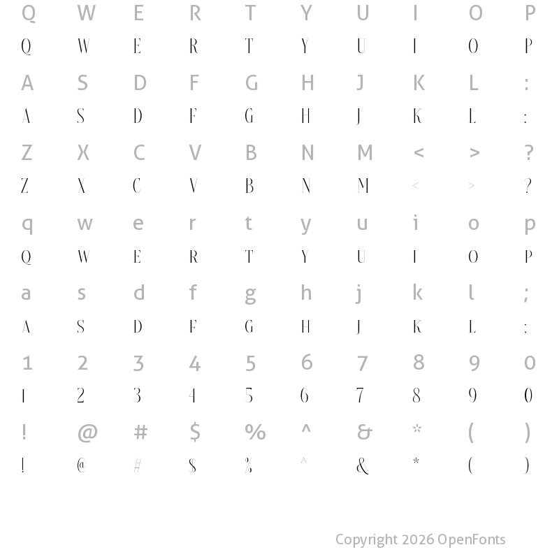 Character Map of Brioche Light