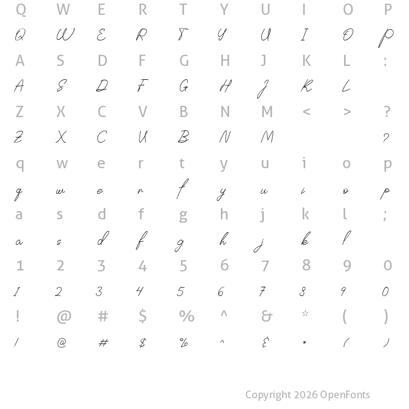 Character Map of British State Regular