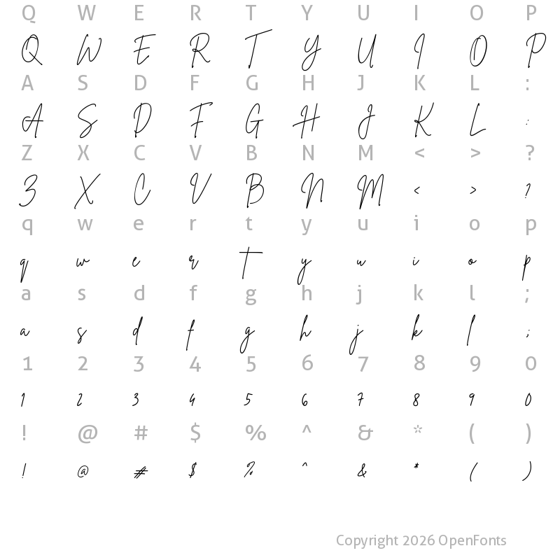 Character Map of Brittany Signature Regular