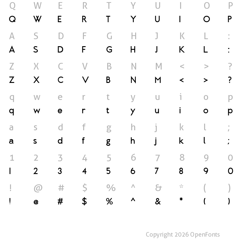 Character Map of Brixton Bold