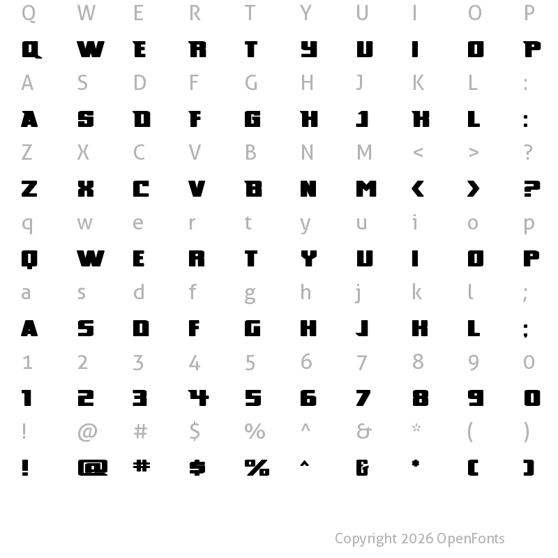 Character Map of Broad Regular