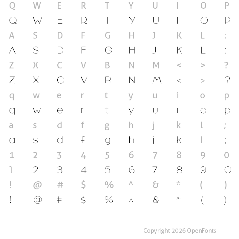 Character Map of Broadacre Thin 1