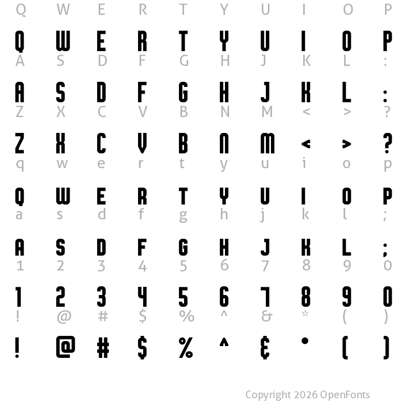 Character Map of Broadsheet Bubble Regular