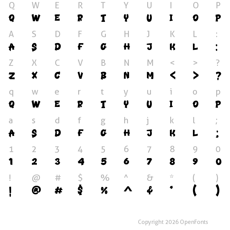 Character Map of Brocklyns Regular