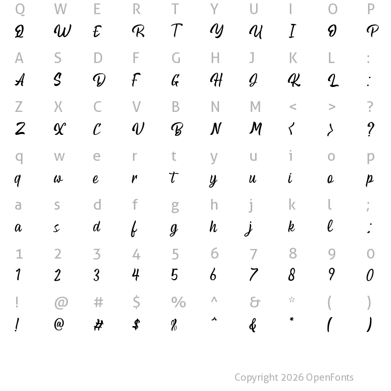 Character Map of Brodast Regular
