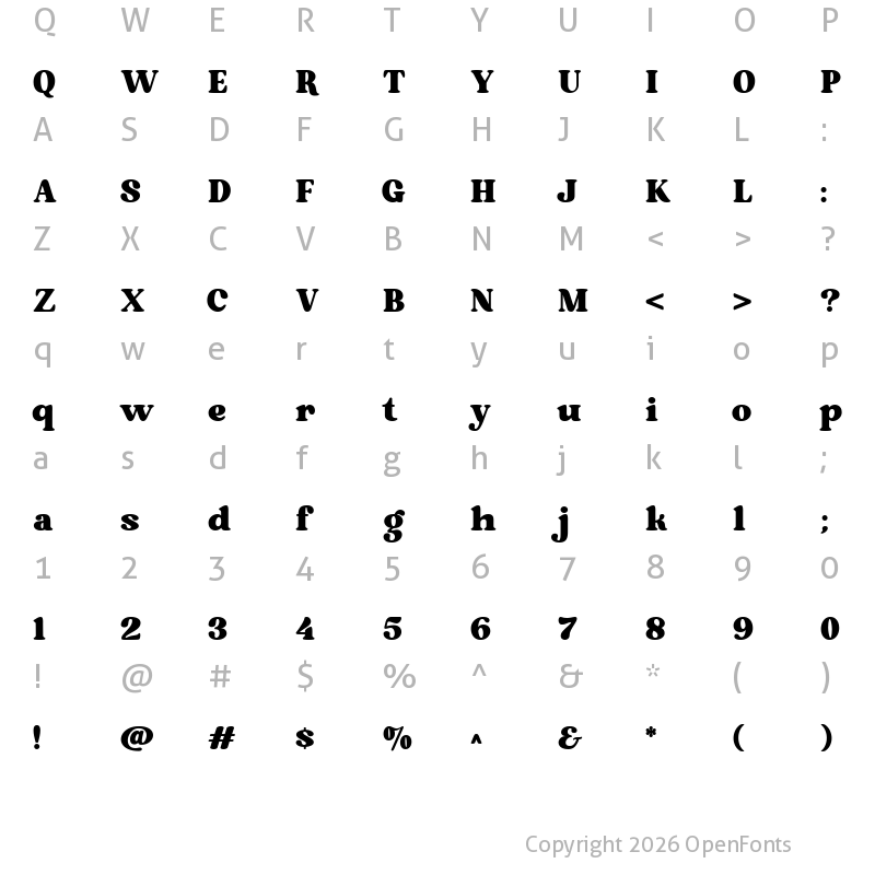 Character Map of Brodille Regular