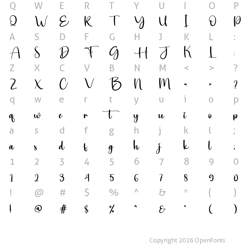Character Map of Broisther Regular