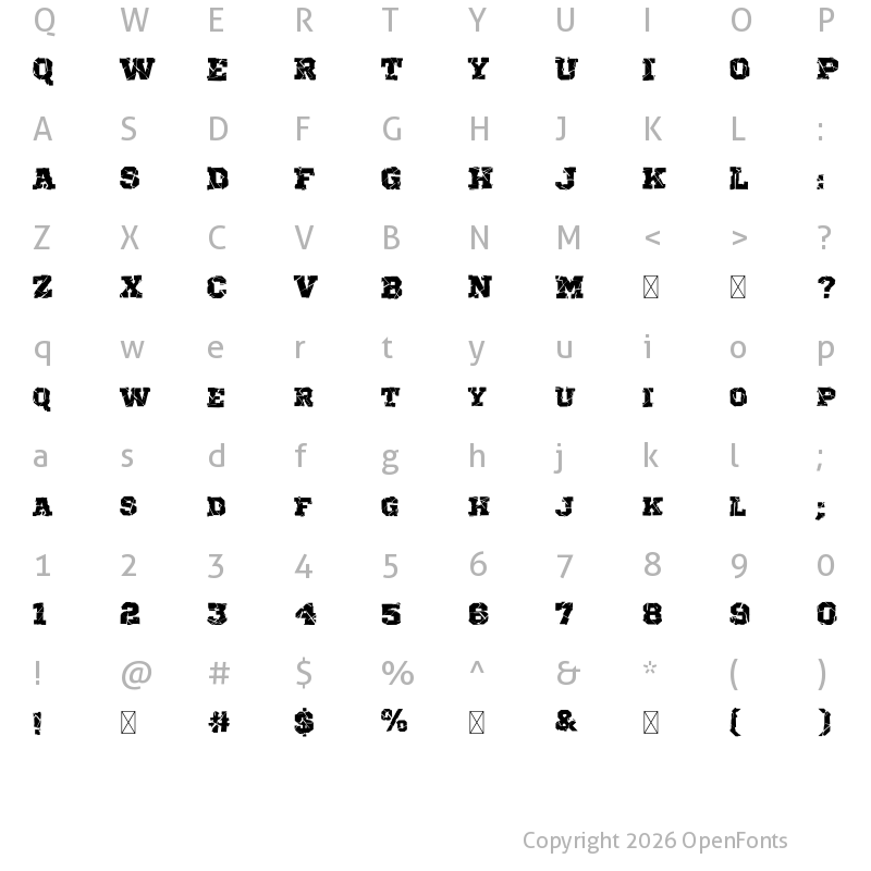 Character Map of Broken Regular