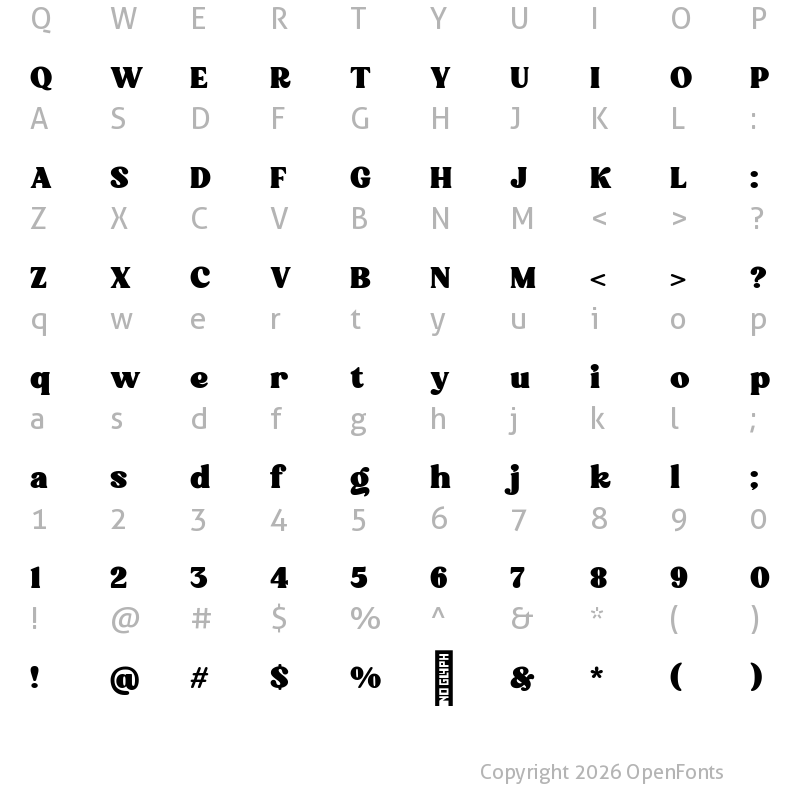 Character Map of Broking Regular