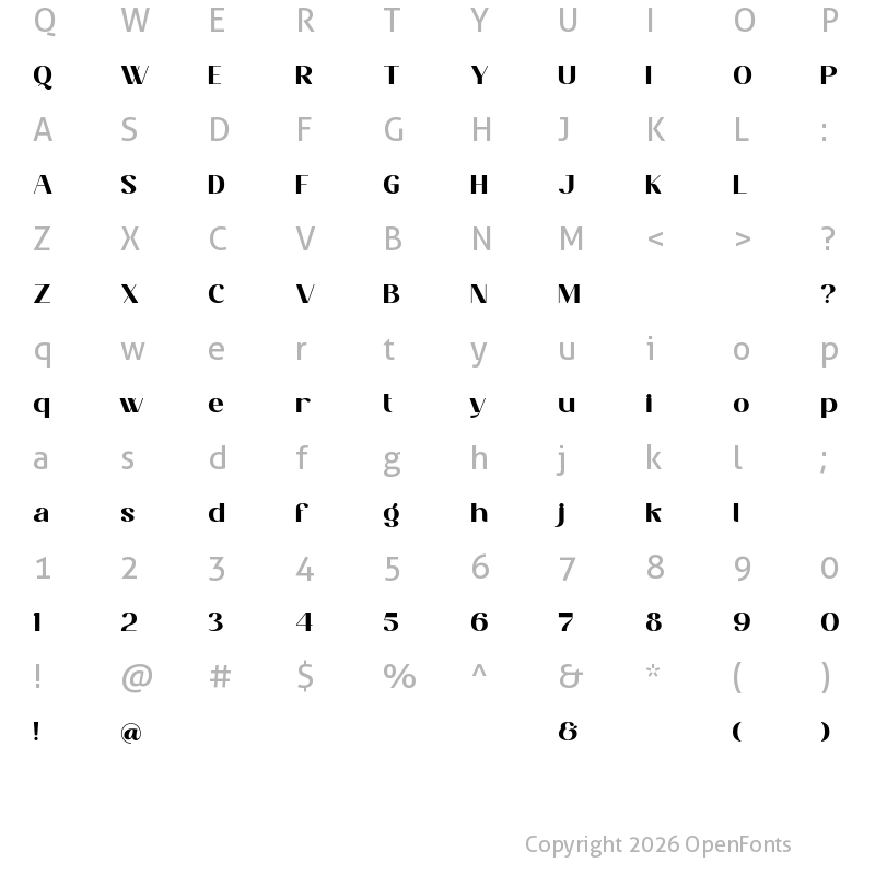 Character Map of Brolian Black