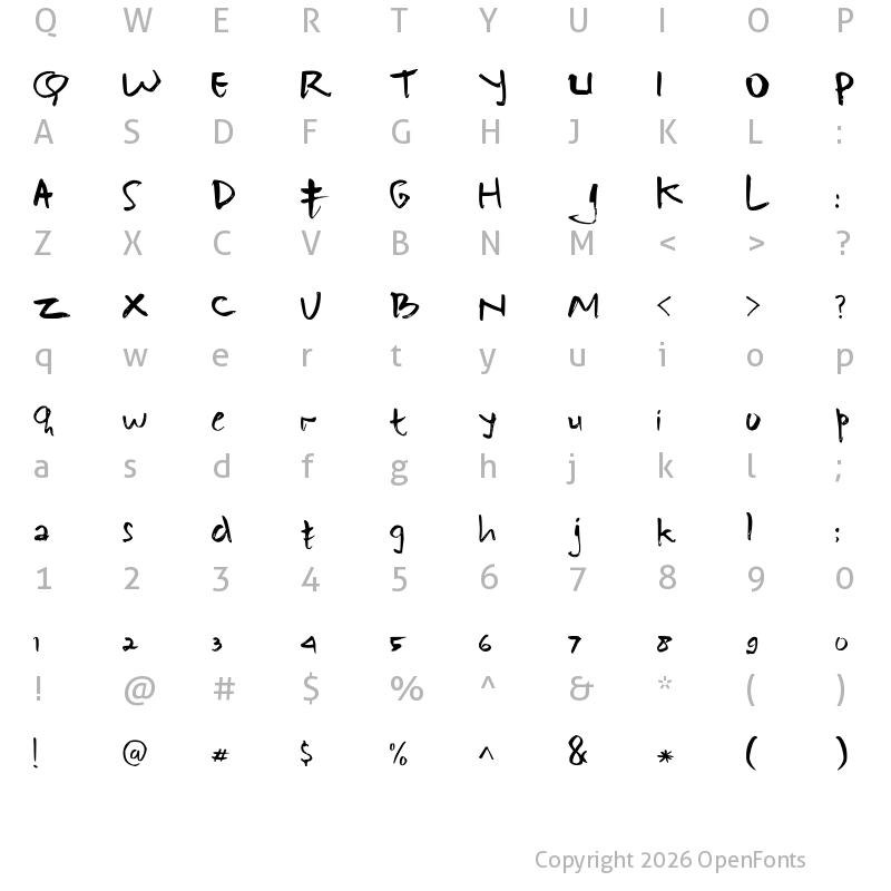 Character Map of Brondes Blue Regular
