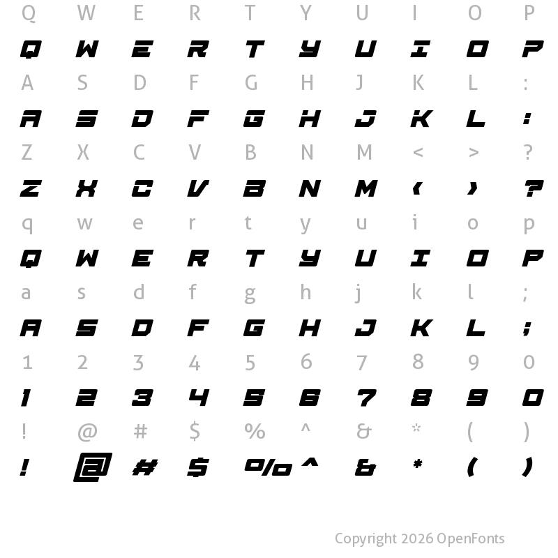 Character Map of Brose Regular
