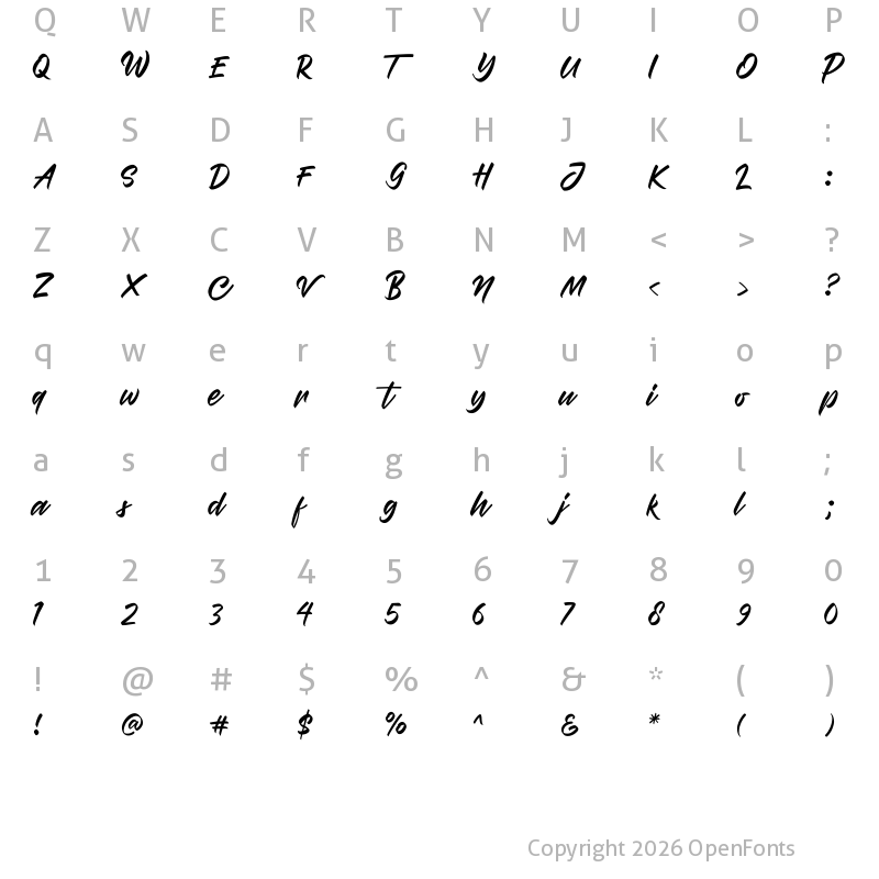 Character Map of Brothership Regular