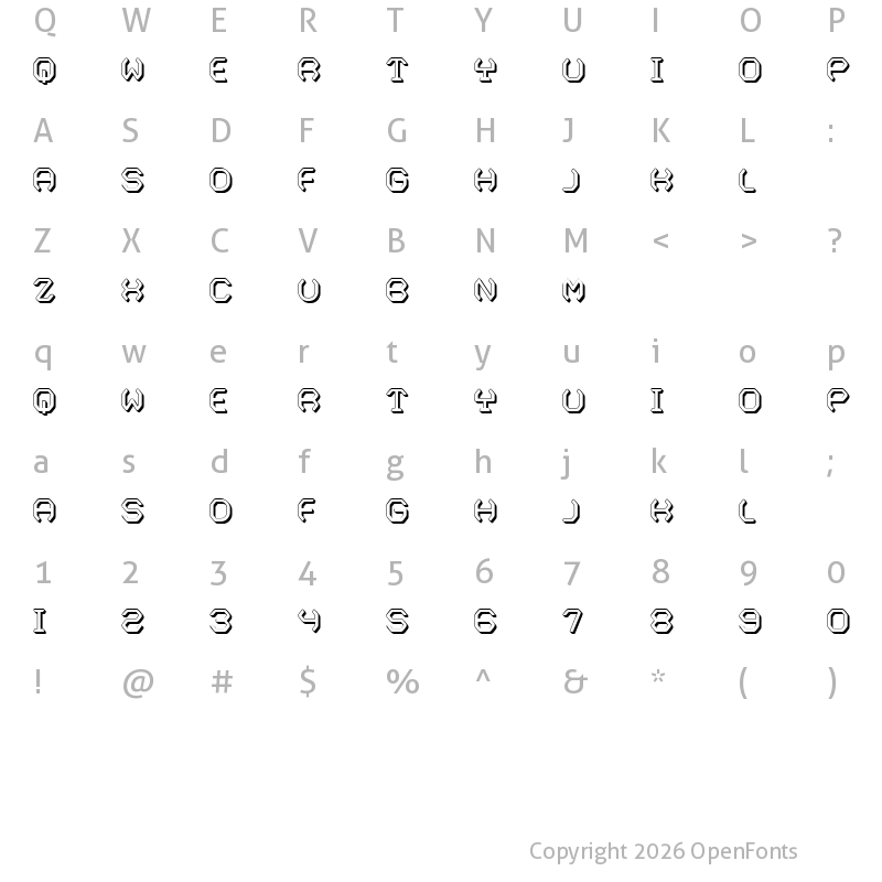 Character Map of Broughts 3D Regular