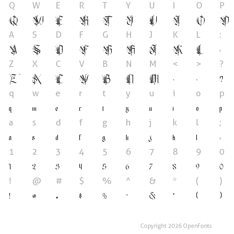 Character Map of Browking - Personal use Regular