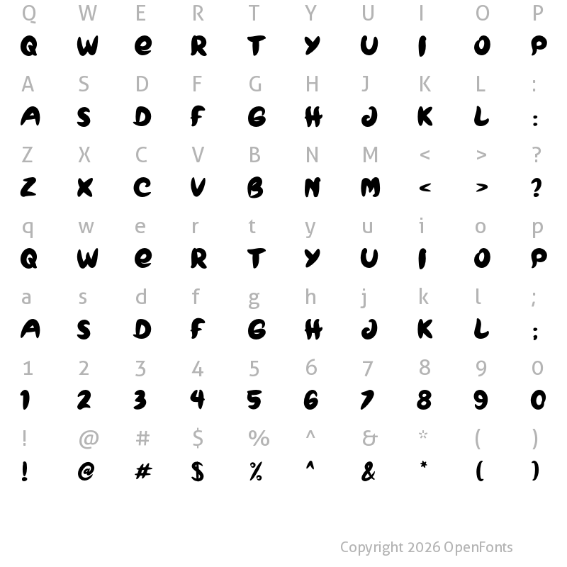 Character Map of BROWNIES Regular
