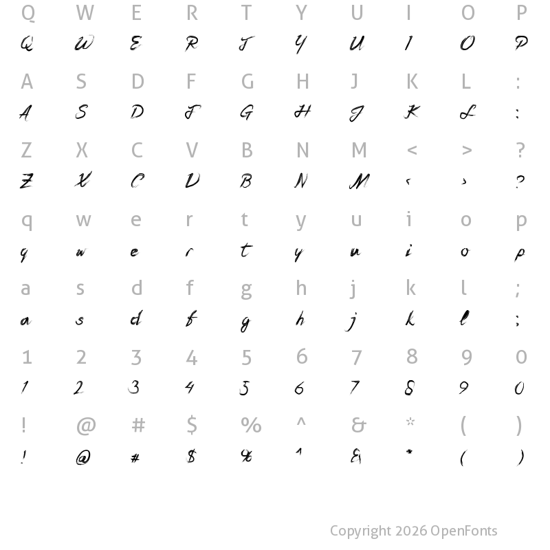 Character Map of Brushers Hands Regular