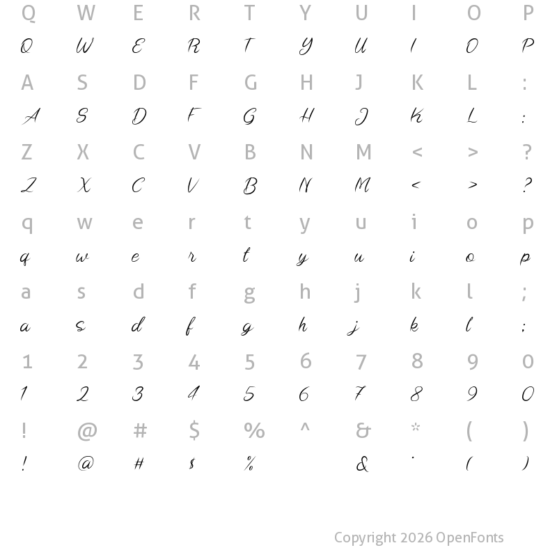 Character Map of Brushline Regular