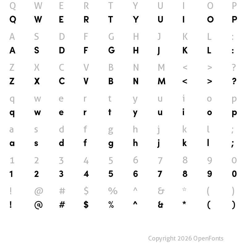 Character Map of Brutel Extra Bold