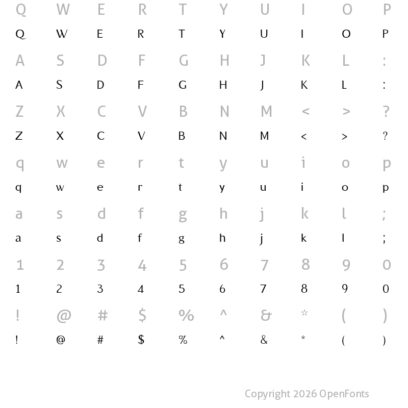 Character Map of BSRU Pro Regular