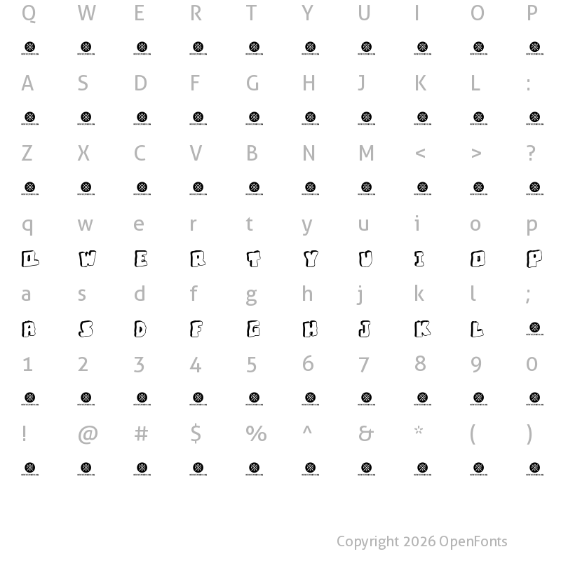 Character Map of Bubble Frum Demo 3D