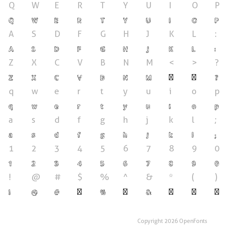 Character Map of BUBU_outline outline