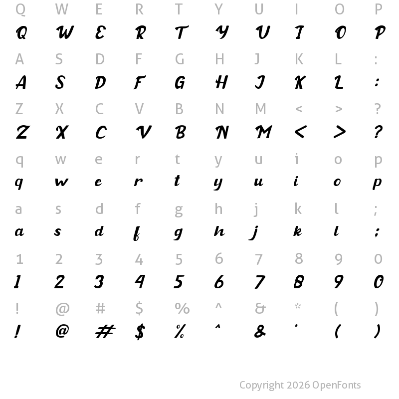 Character Map of Buckey_Free Regular