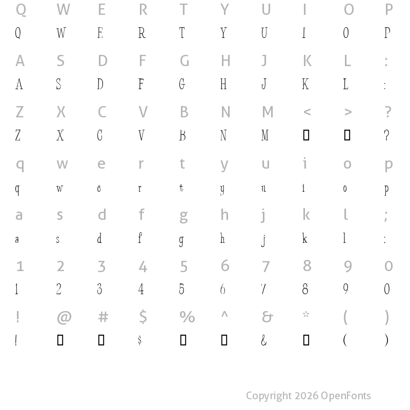 Character Map of Bud Easy Normal