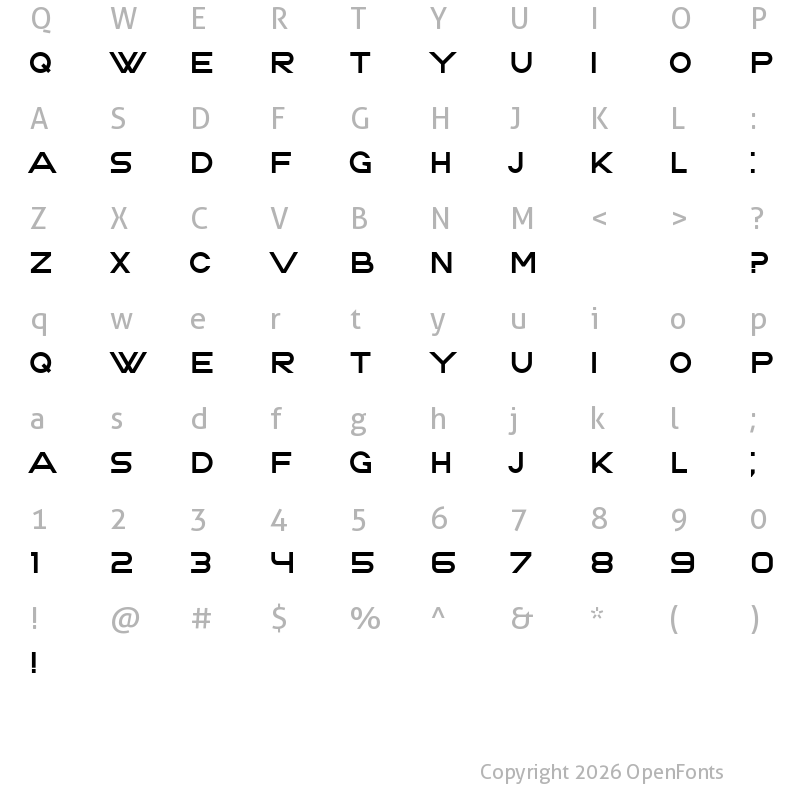 Character Map of Buda Regular