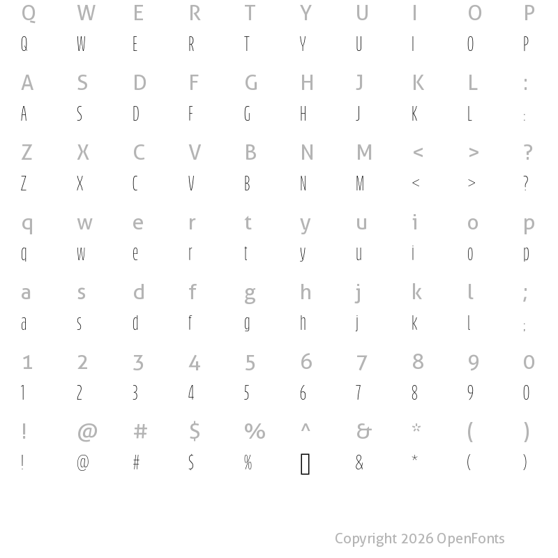 Character Map of Bufalino Light