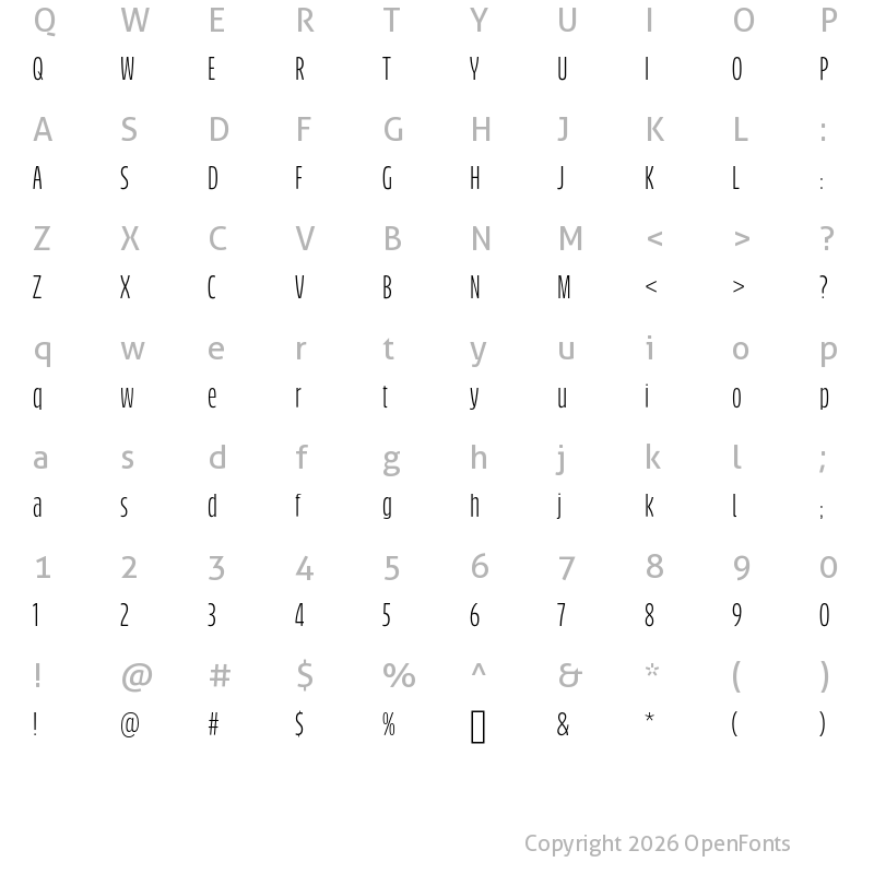 Character Map of Bufalino Regular