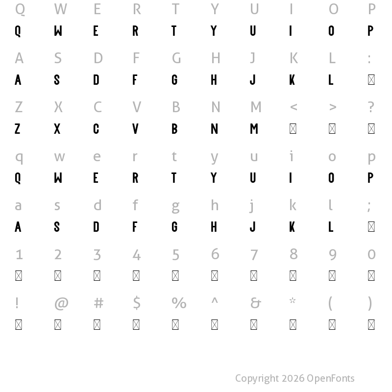Character Map of Buffalord Demo Regular