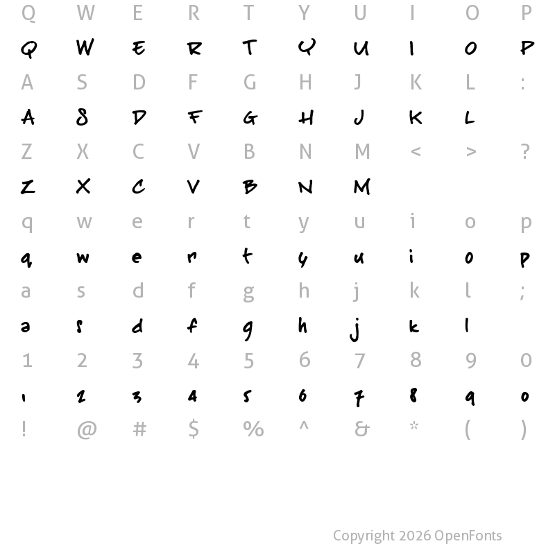 Character Map of BuffaloStance Regular