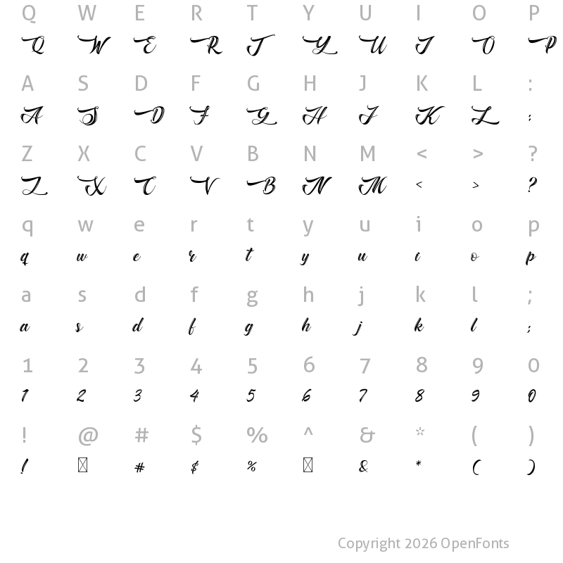 Character Map of Bughartta Regular